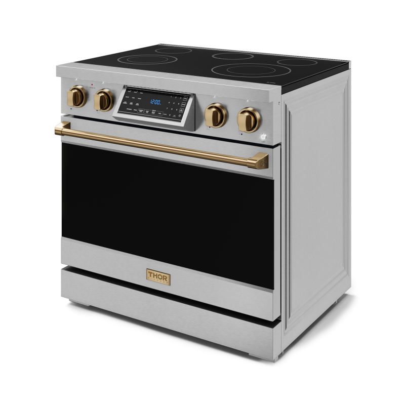 36 Inch Professional Electric Range With Tilt Panel Touch Control In Stainless Steel/bronze Gordon Ramsay Series view 4