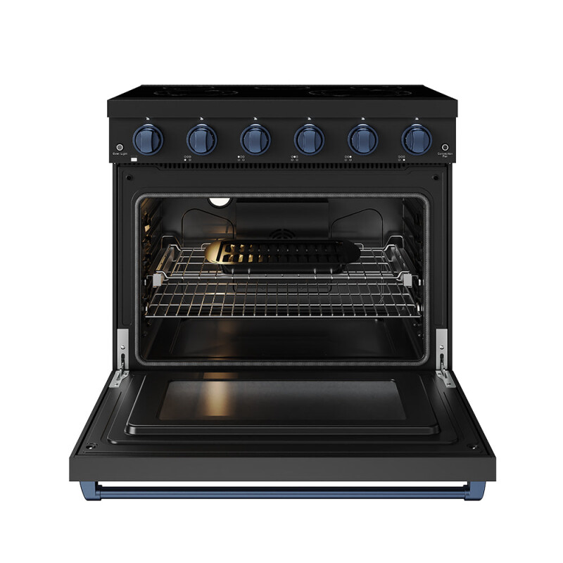 36 Inch Professional Electric Range In Black/blue Gordon Ramsay Series RSE36PBBLU