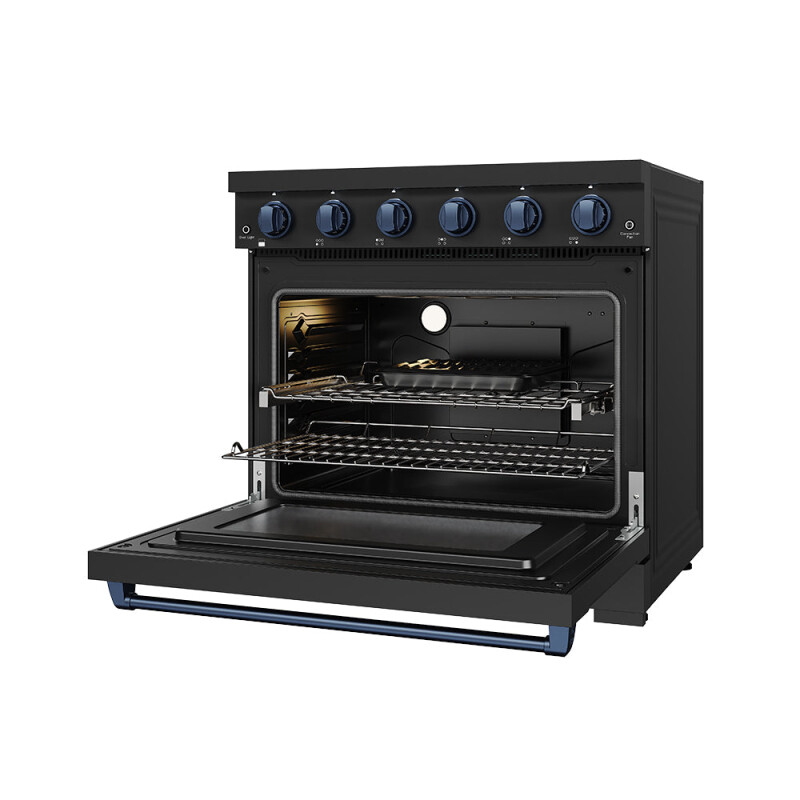 36 Inch Professional Electric Range In Black/blue Gordon Ramsay Series RSE36PBBLU
