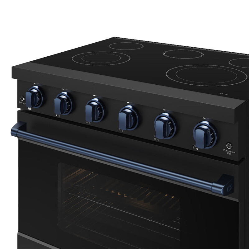 36 Inch Professional Electric Range In Black/blue Gordon Ramsay Series RSE36PBBLU