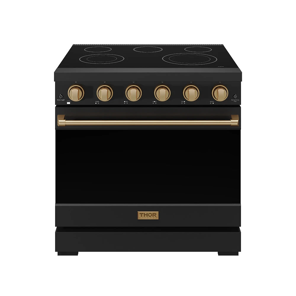 36 Inch Professional Electric Range In Black/bronze Gordon Ramsay Series RSE36PBBRZ