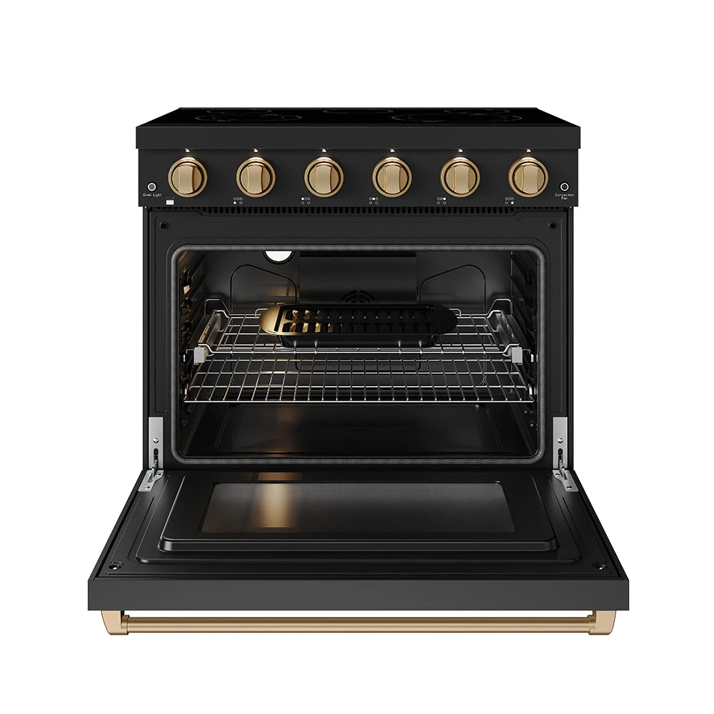 36 Inch Professional Electric Range In Black/bronze Gordon Ramsay Series RSE36PBBRZ