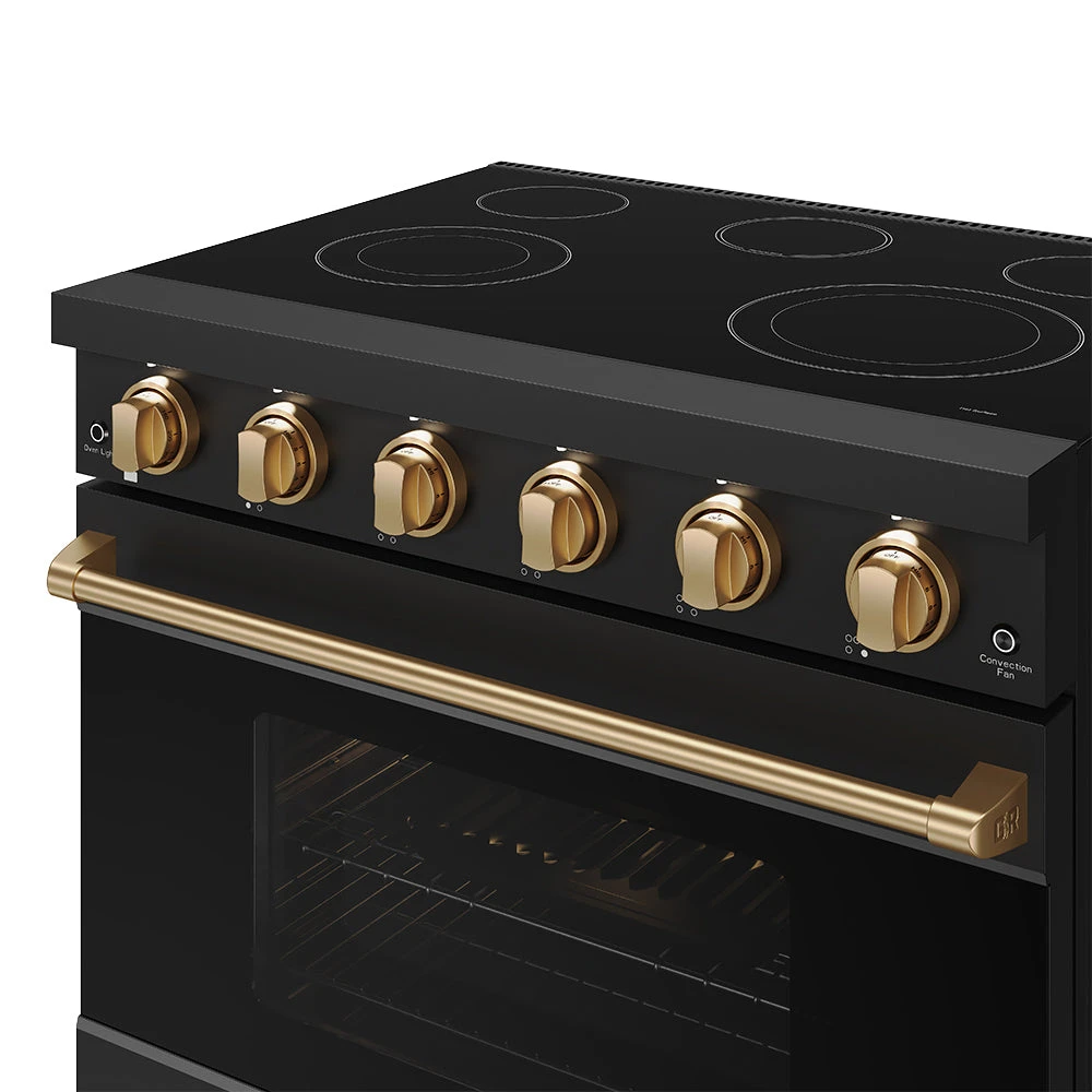 36 Inch Professional Electric Range In Black/bronze Gordon Ramsay Series RSE36PBBRZ