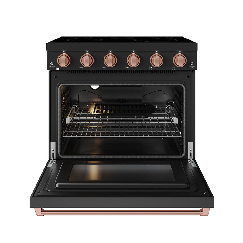 36 Inch Professional Electric Range In Black/rose Gold Gordon Ramsay Series RSE36PBRSG