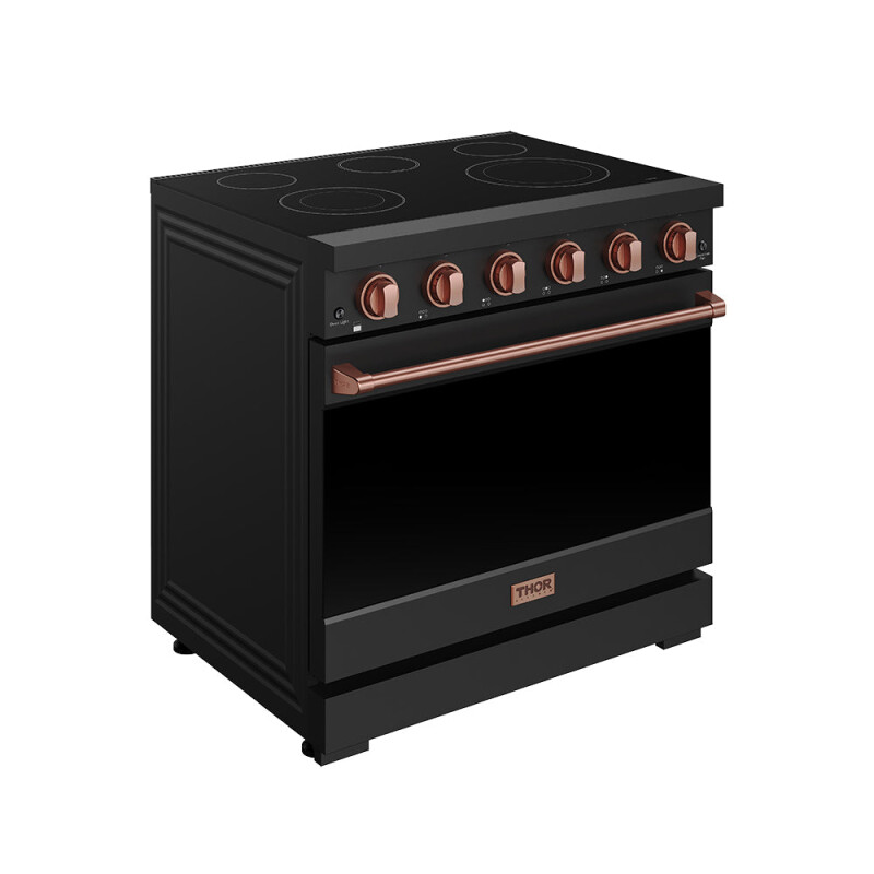 36 Inch Professional Electric Range In Black/rose Gold Gordon Ramsay Series RSE36PBRSG