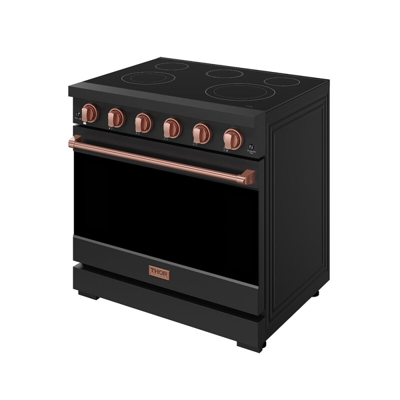 36 Inch Professional Electric Range In Black/rose Gold Gordon Ramsay Series RSE36PBRSG