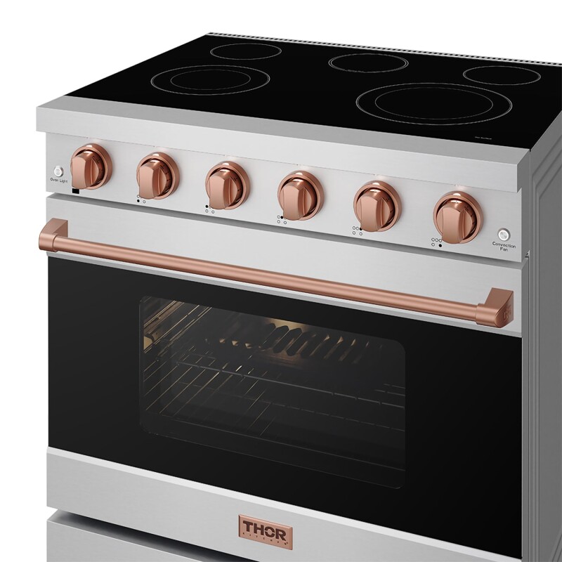 36 Inch Professional Electric Range In Stainless Steel/rose Gold Gordon Ramsay Series RSE36PRSG