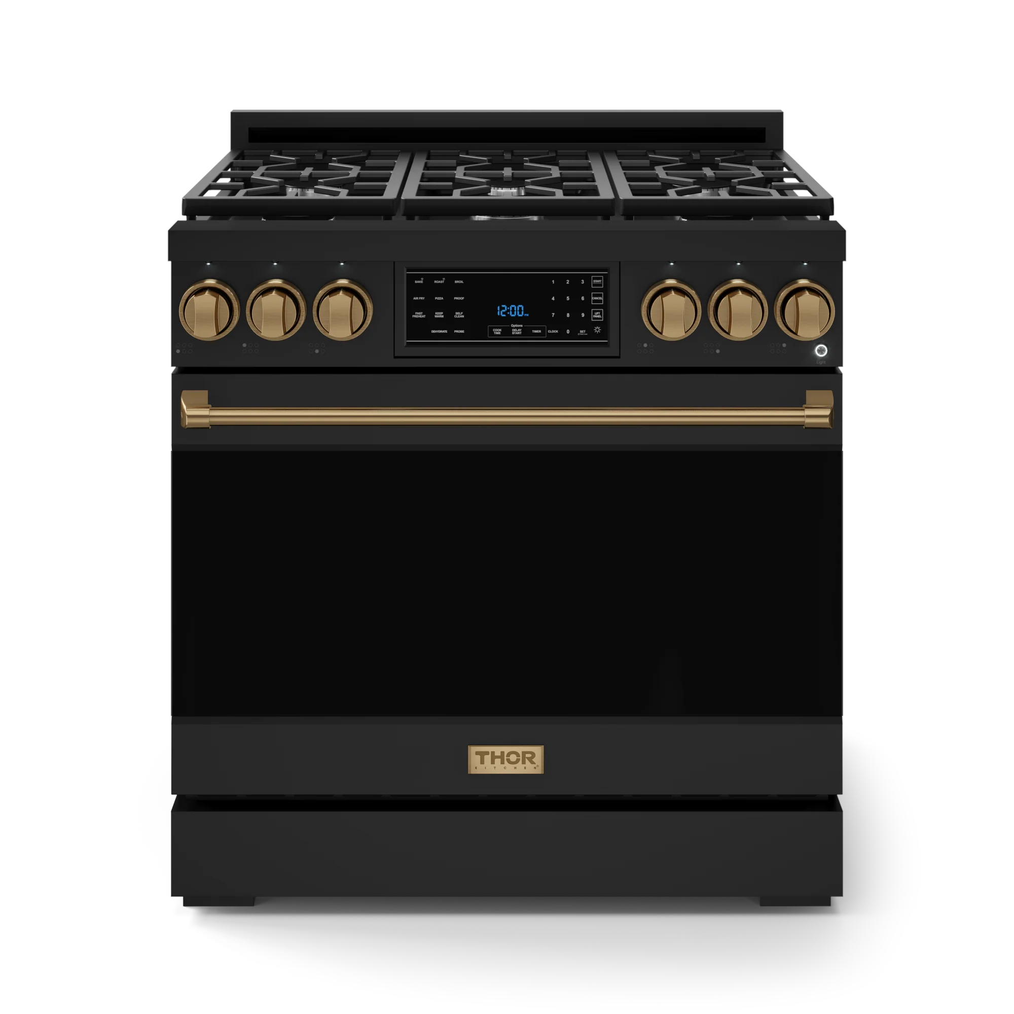 36 Inch Professional Gas Range With Tilt Panel Touch Control In Black/bronze Gordon Ramsay Series RSG36BBRZ