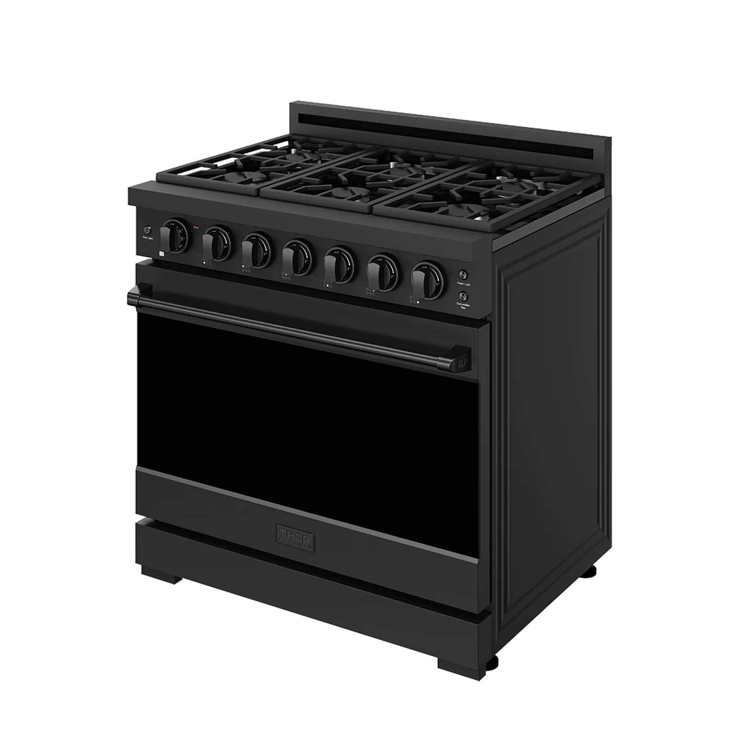 36 Inch Professional Liquid Propane Range With Precision Knob Control In Black Gordon Ramsay Series RSG36PBLP