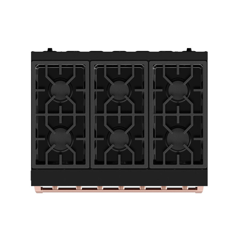 36 Inch Professional Gas Range With Precision Knob In Black And Rose Gold Gordon Ramsay Series RSG36PBRSG