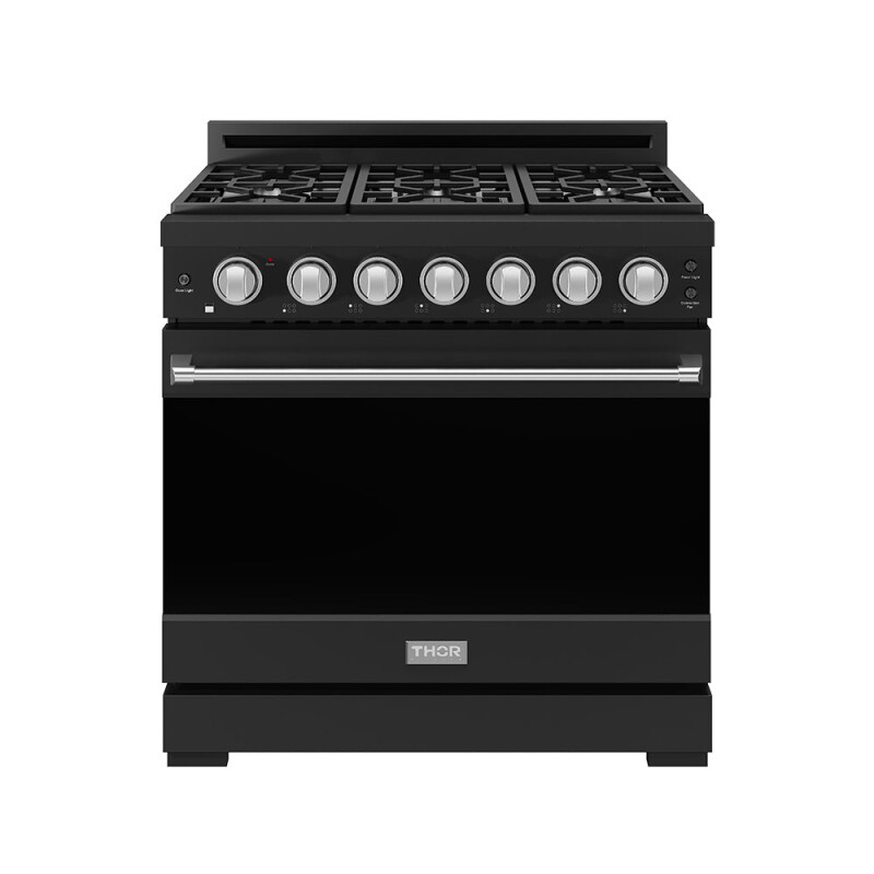 36 Inch Professional Gas Range With Precision Knob In Black And Stainless Steel Gordon Ramsay Series RSG36PBSS
