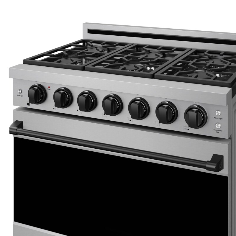 36 Inch Professional Liquid Propane Range With Precision Knob In Stainless Steel And Black Gordon Ramsay Series RSG36PLPBLK