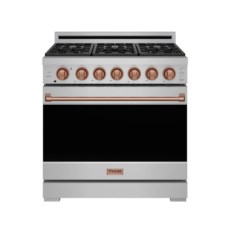 36 Inch Professional Liquid Propane Range With Precision Knob In Stainless Steel And Rose Gold Gordon Ramsay Series RSG36PLPRSG