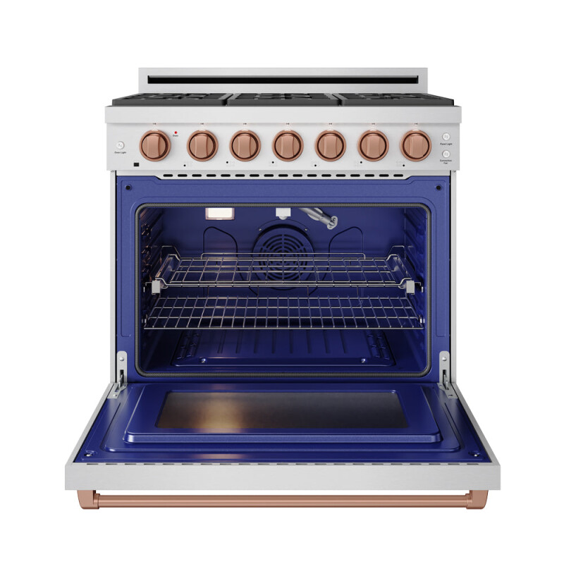 36 Inch Professional Liquid Propane Range With Precision Knob In Stainless Steel And Rose Gold Gordon Ramsay Series RSG36PLPRSG