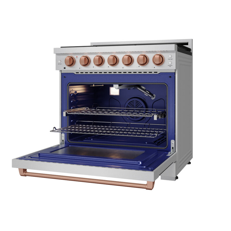 36 Inch Professional Liquid Propane Range With Precision Knob In Stainless Steel And Rose Gold Gordon Ramsay Series RSG36PLPRSG