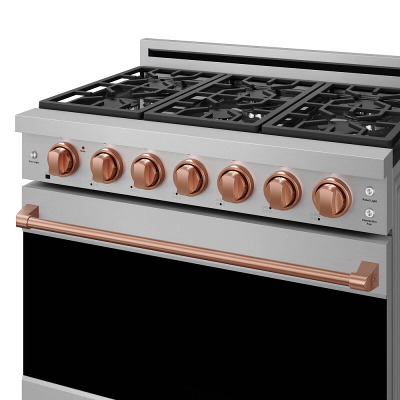 36 Inch Professional Liquid Propane Range With Precision Knob In Stainless Steel And Rose Gold Gordon Ramsay Series RSG36PLPRSG