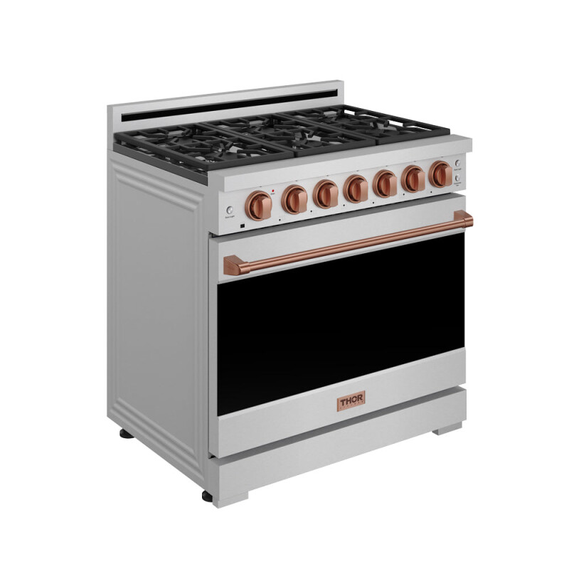 36 Inch Professional Gas Range With Precision Knob In Stainless Steel And Rose Gold Gordon Ramsay Series RSG36PRSG