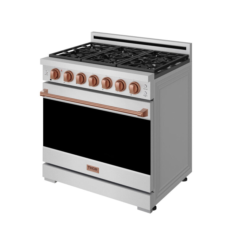 36 Inch Professional Gas Range With Precision Knob In Stainless Steel And Rose Gold Gordon Ramsay Series RSG36PRSG