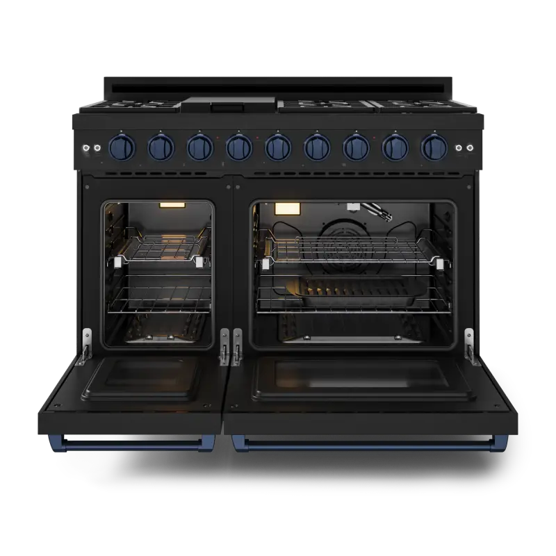 48 Inch Professional Gas Range With Pro-style Knobs In Black/blue Gordon Ramsay Series RSG48EBBLU