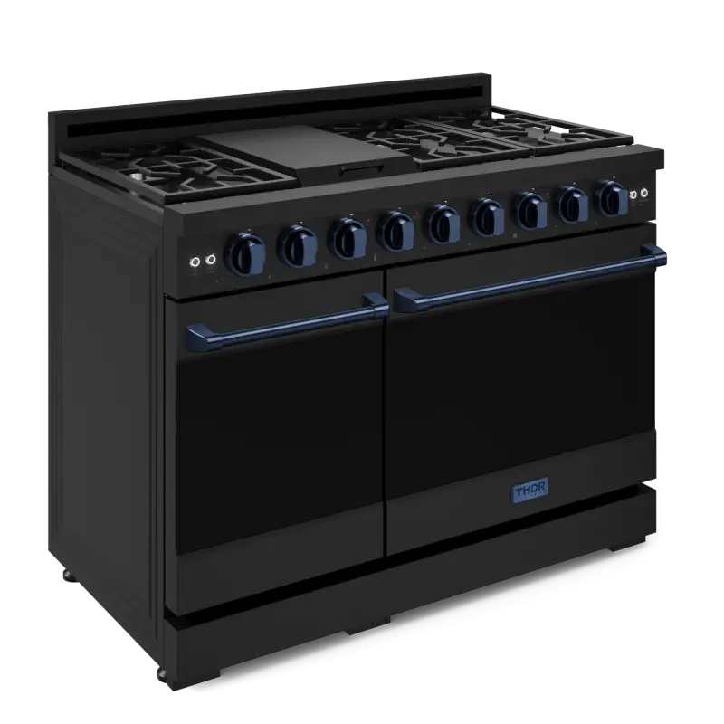 48 Inch Professional Gas Range With Pro-style Knobs In Black/blue Gordon Ramsay Series RSG48EBBLU