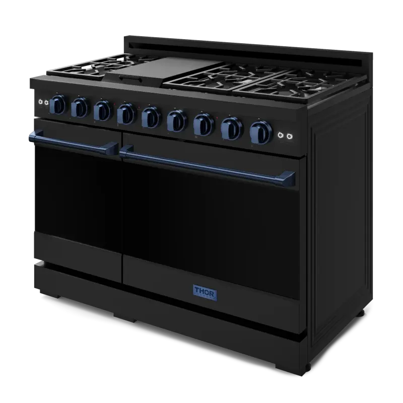 48 Inch Professional Gas Range With Pro-style Knobs In Black/blue Gordon Ramsay Series RSG48EBBLU