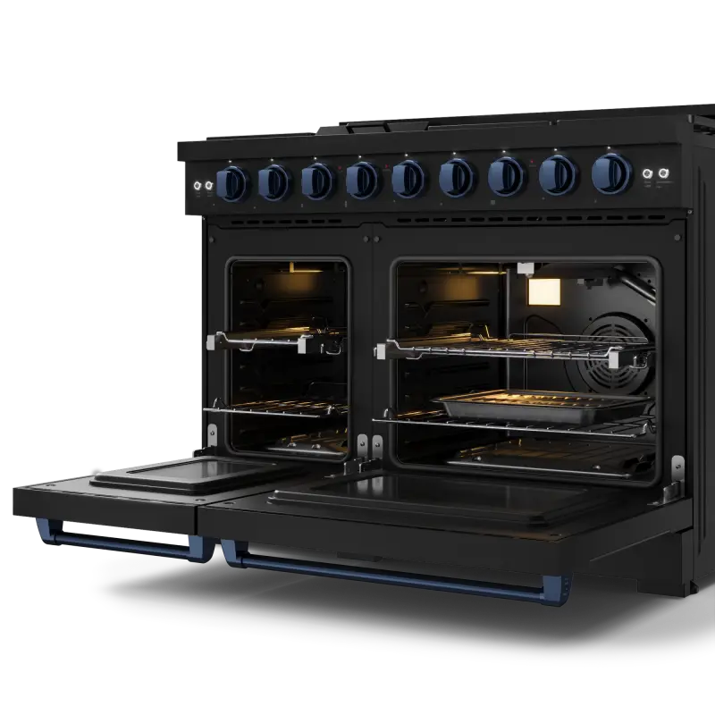 48 Inch Professional Gas Range With Pro-style Knobs In Black/blue Gordon Ramsay Series RSG48EBBLU
