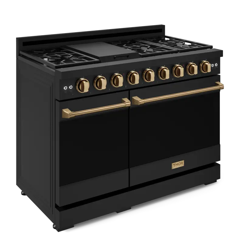 48 Inch Professional Gas Range With Pro-style Knobs In Black/bronze Gordon Ramsay Series view 3