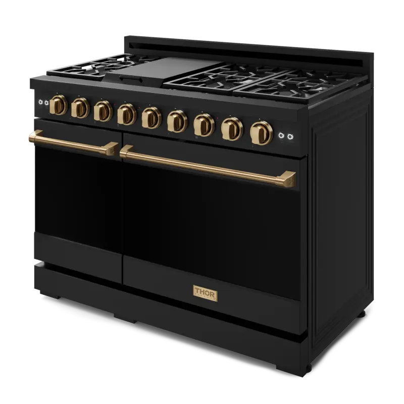 48 Inch Professional Gas Range With Pro-style Knobs In Black/bronze Gordon Ramsay Series view 4