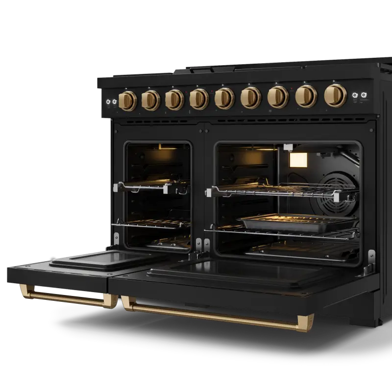 48 Inch Professional Gas Range With Pro-style Knobs In Black/bronze Gordon Ramsay Series view 8