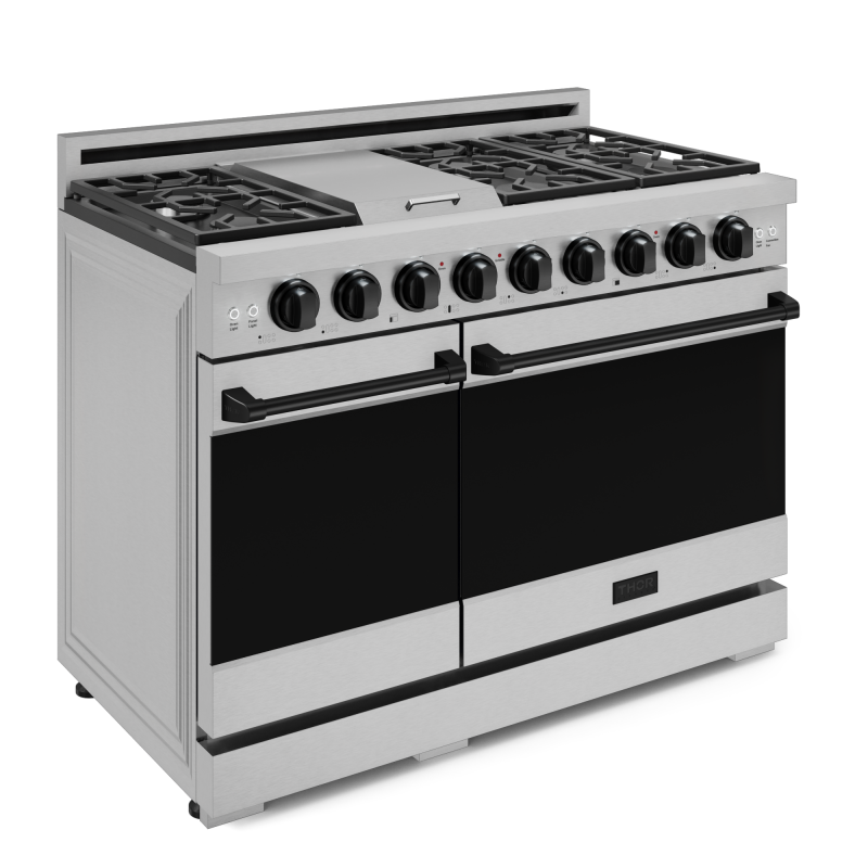 48 Inch Professional Gas Range With Pro-style Knobs In Stainless Steel/black Gordon Ramsay Series view 3