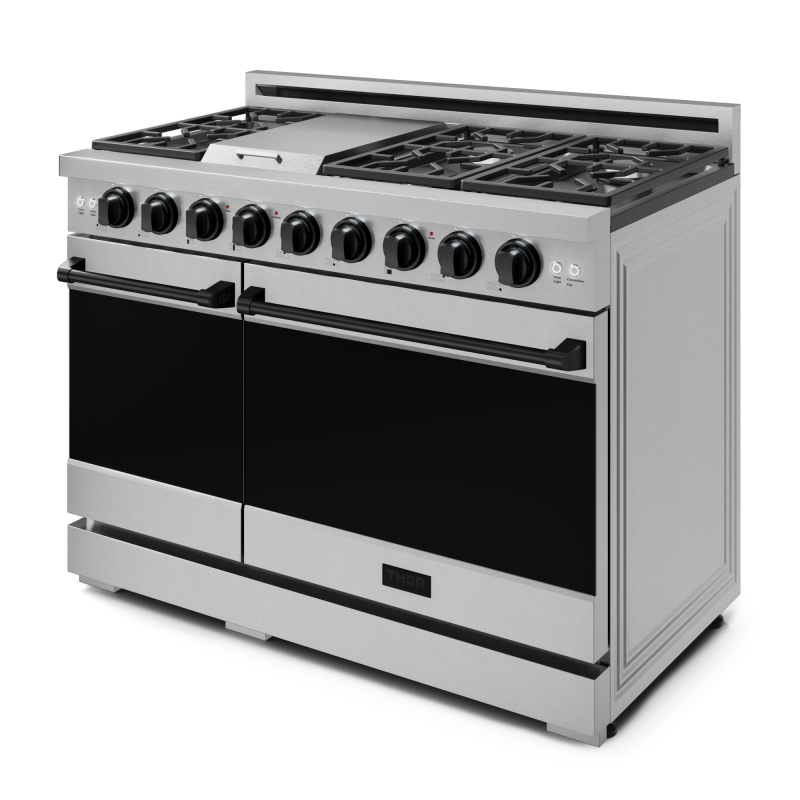 48 Inch Professional Gas Range With Pro-style Knobs In Stainless Steel/black Gordon Ramsay Series view 4