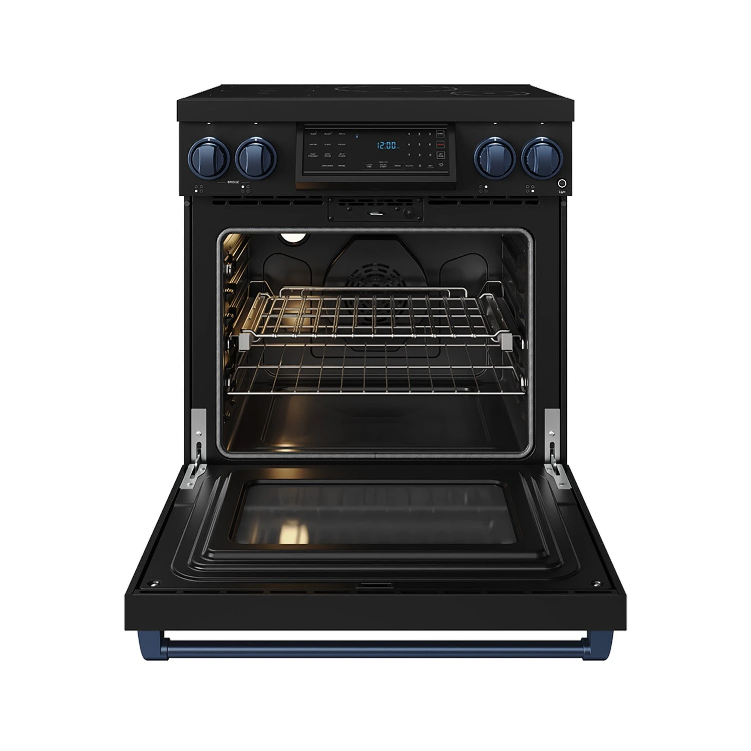 30 Inch Professional Induction Range With Tilt Panel Touch Control In Black And Blue Gordon Ramsay Series RSI30BBLU