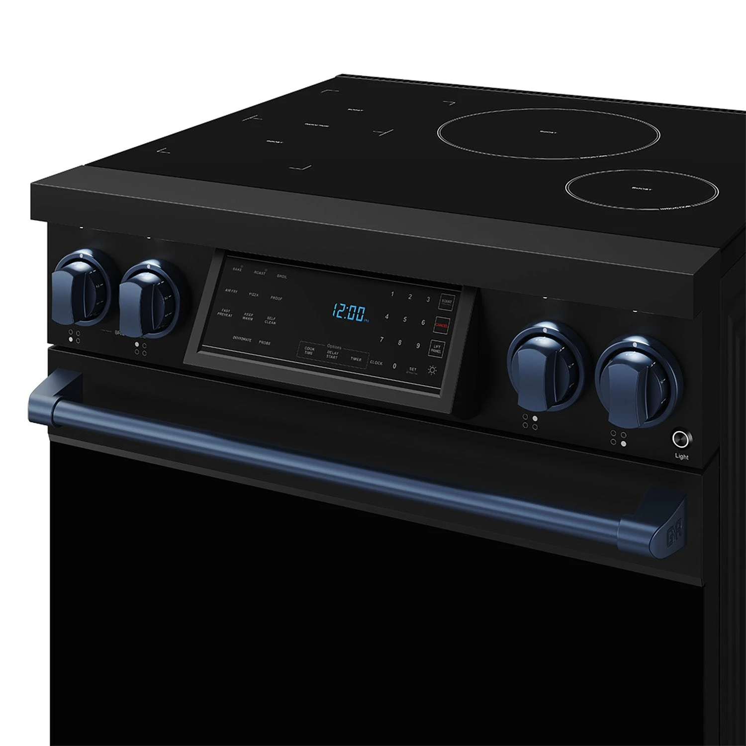 30 Inch Professional Induction Range With Tilt Panel Touch Control In Black And Blue Gordon Ramsay Series RSI30BBLU