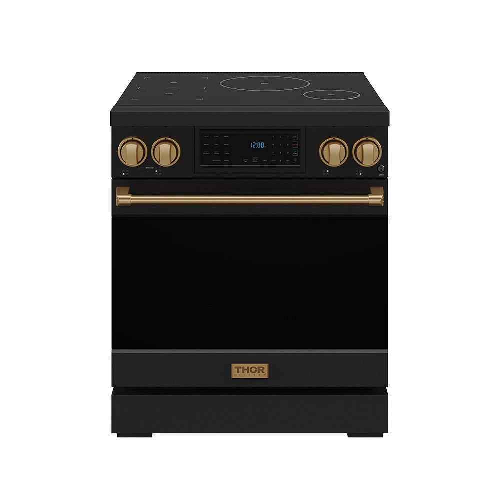 30 Inch Professional Induction Range With Tilt Panel Touch Control In Black And Bronze Gordon Ramsay Series RSI30BBRZ