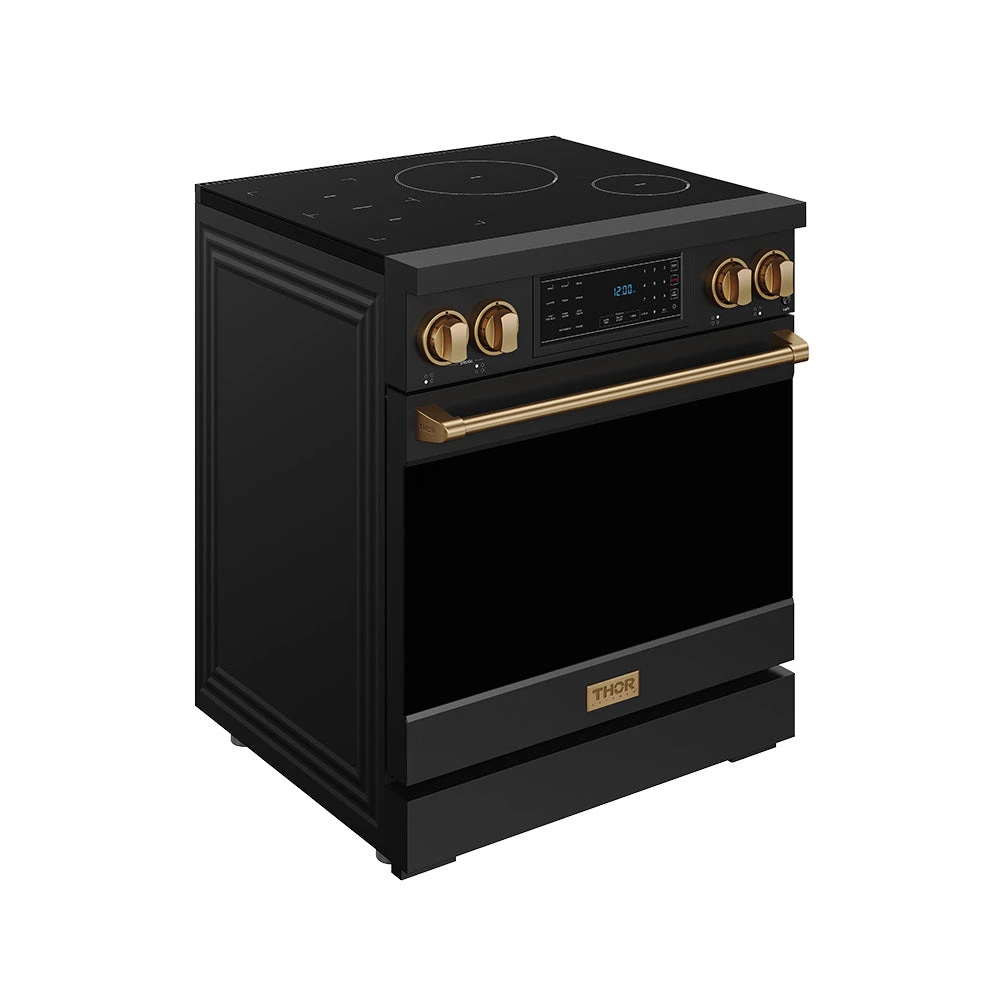 30 Inch Professional Induction Range With Tilt Panel Touch Control In Black And Bronze Gordon Ramsay Series RSI30BBRZ