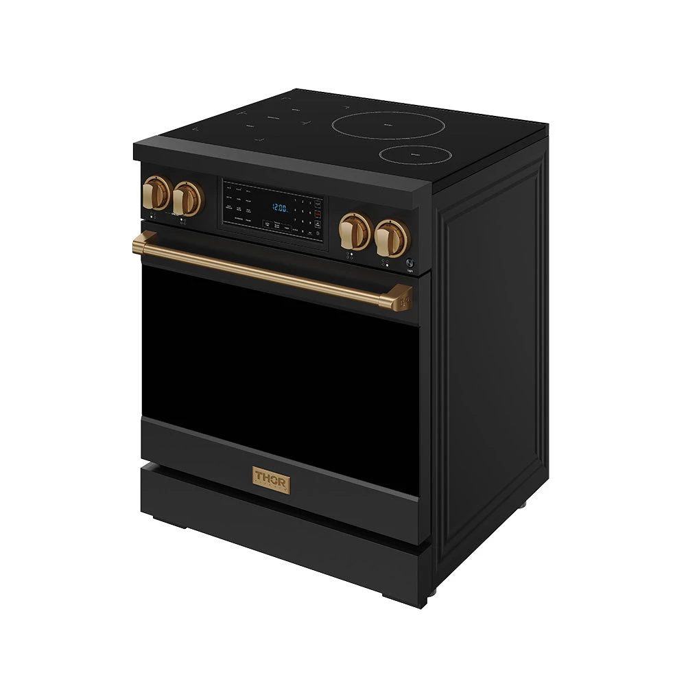 30 Inch Professional Induction Range With Tilt Panel Touch Control In Black And Bronze Gordon Ramsay Series RSI30BBRZ