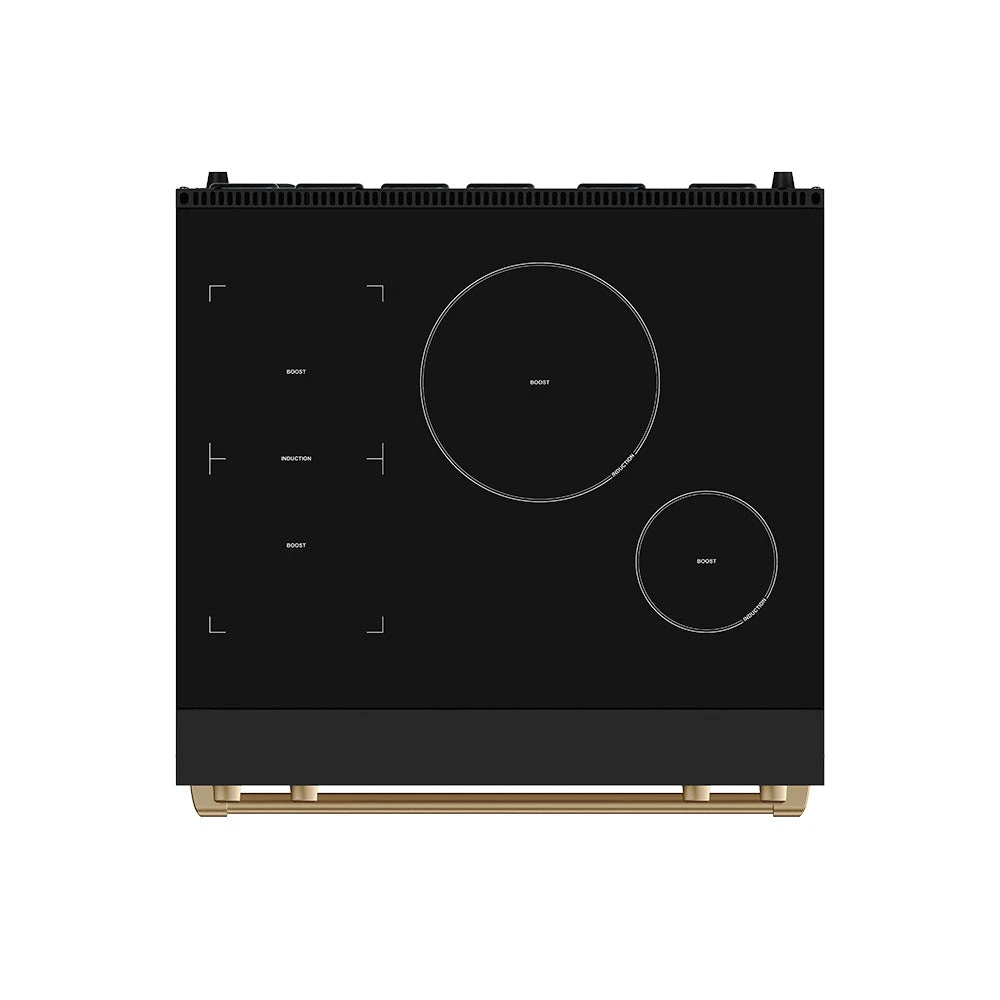 30 Inch Professional Induction Range With Tilt Panel Touch Control In Black And Bronze Gordon Ramsay Series RSI30BBRZ