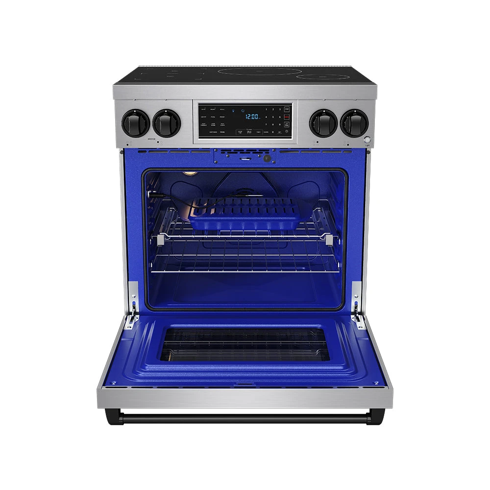 30 Inch Professional Induction Range With Tilt Panel Touch Control In Stainless Steel And Black Gordon Ramsay Series RSI30BLK