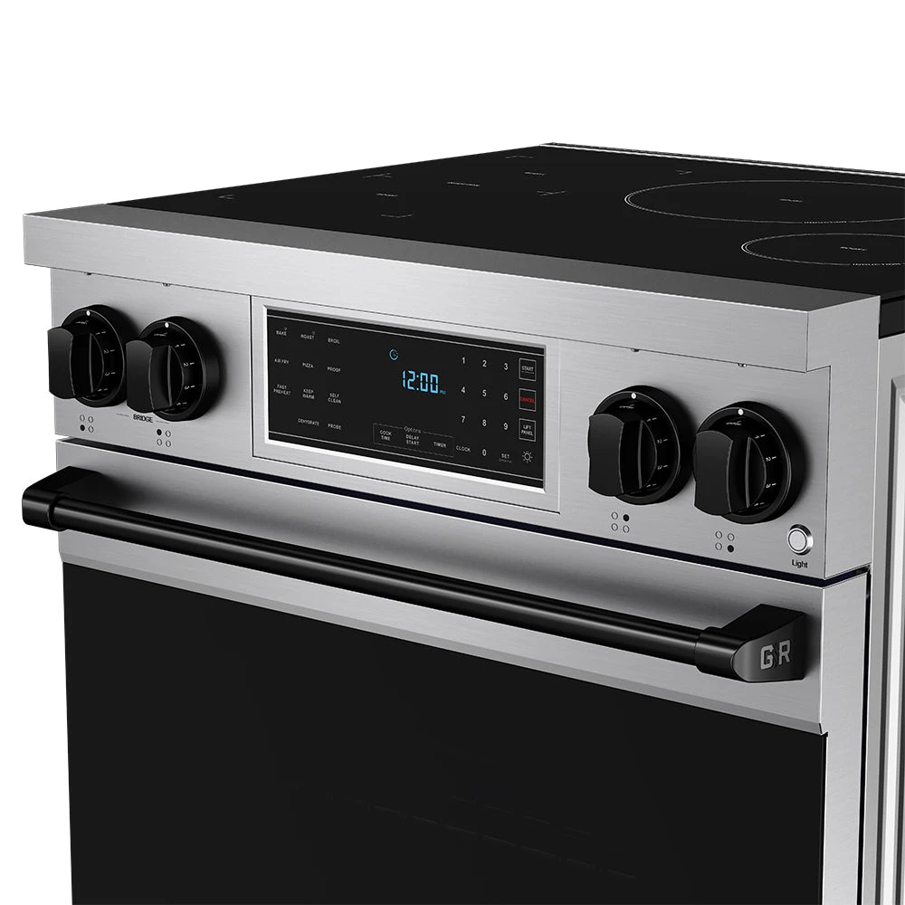 30 Inch Professional Induction Range With Tilt Panel Touch Control In Stainless Steel And Black Gordon Ramsay Series RSI30BLK