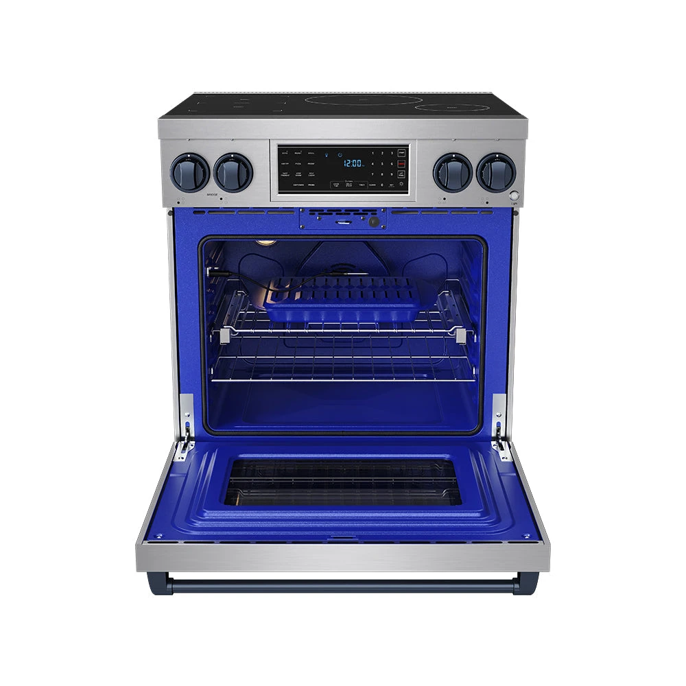 30 Inch Professional Induction Range With Tilt Panel Touch Control In Stainless Steel And Blue Gordon Ramsay Series RSI30BLU