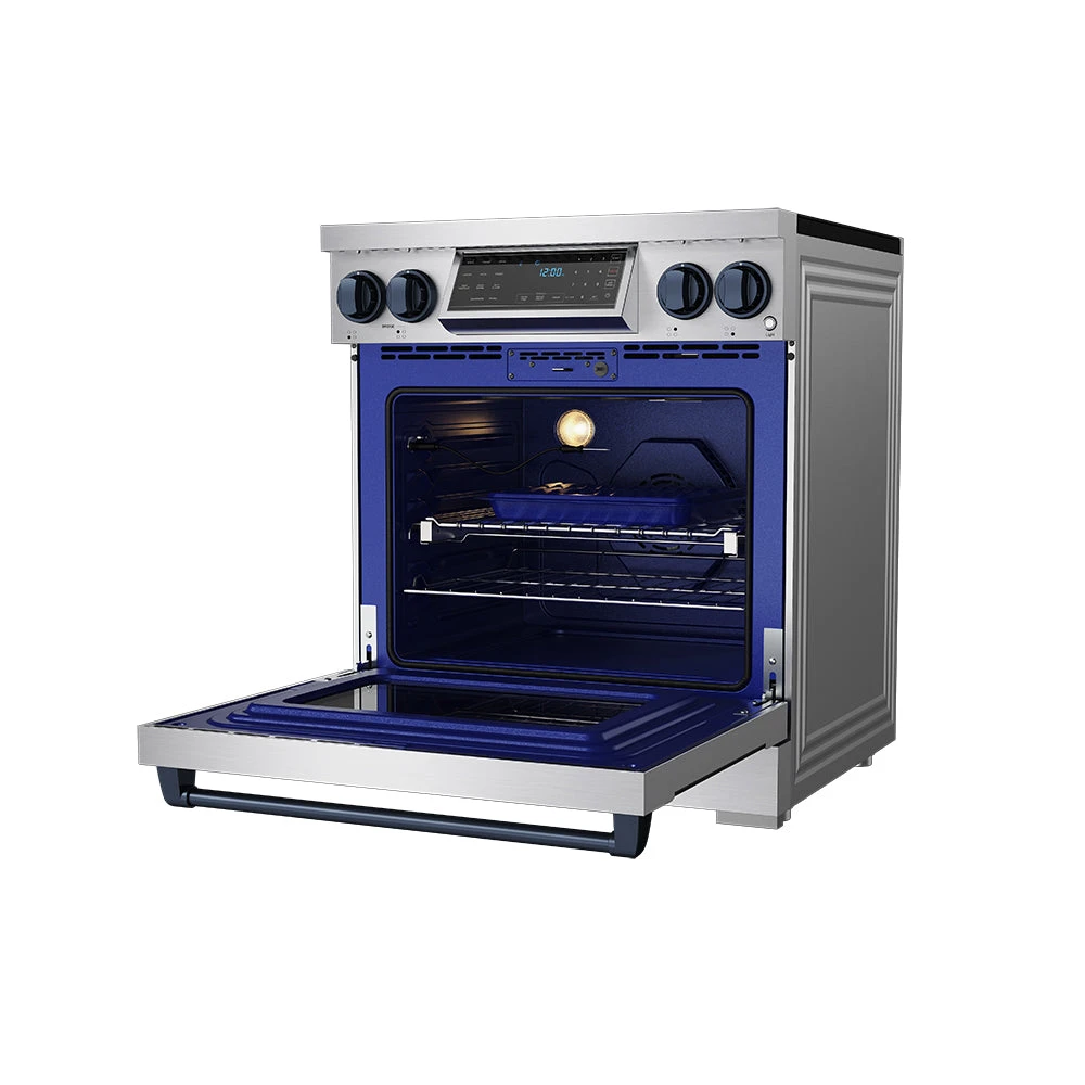 30 Inch Professional Induction Range With Tilt Panel Touch Control In Stainless Steel And Blue Gordon Ramsay Series RSI30BLU