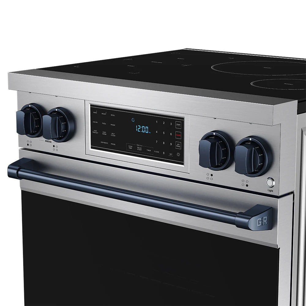 30 Inch Professional Induction Range With Tilt Panel Touch Control In Stainless Steel And Blue Gordon Ramsay Series RSI30BLU