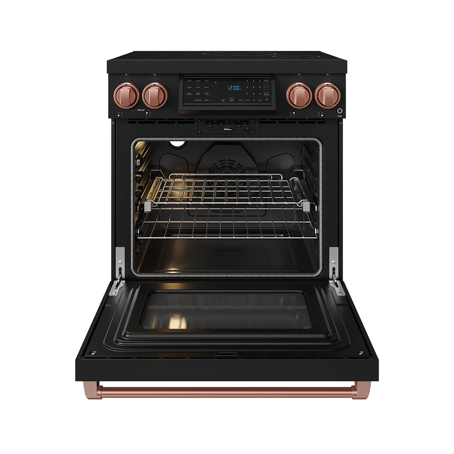 30 Inch Professional Induction Range With Tilt Panel Touch Control In Black And Rose Gold Gordon Ramsay Series RSI30BRSG