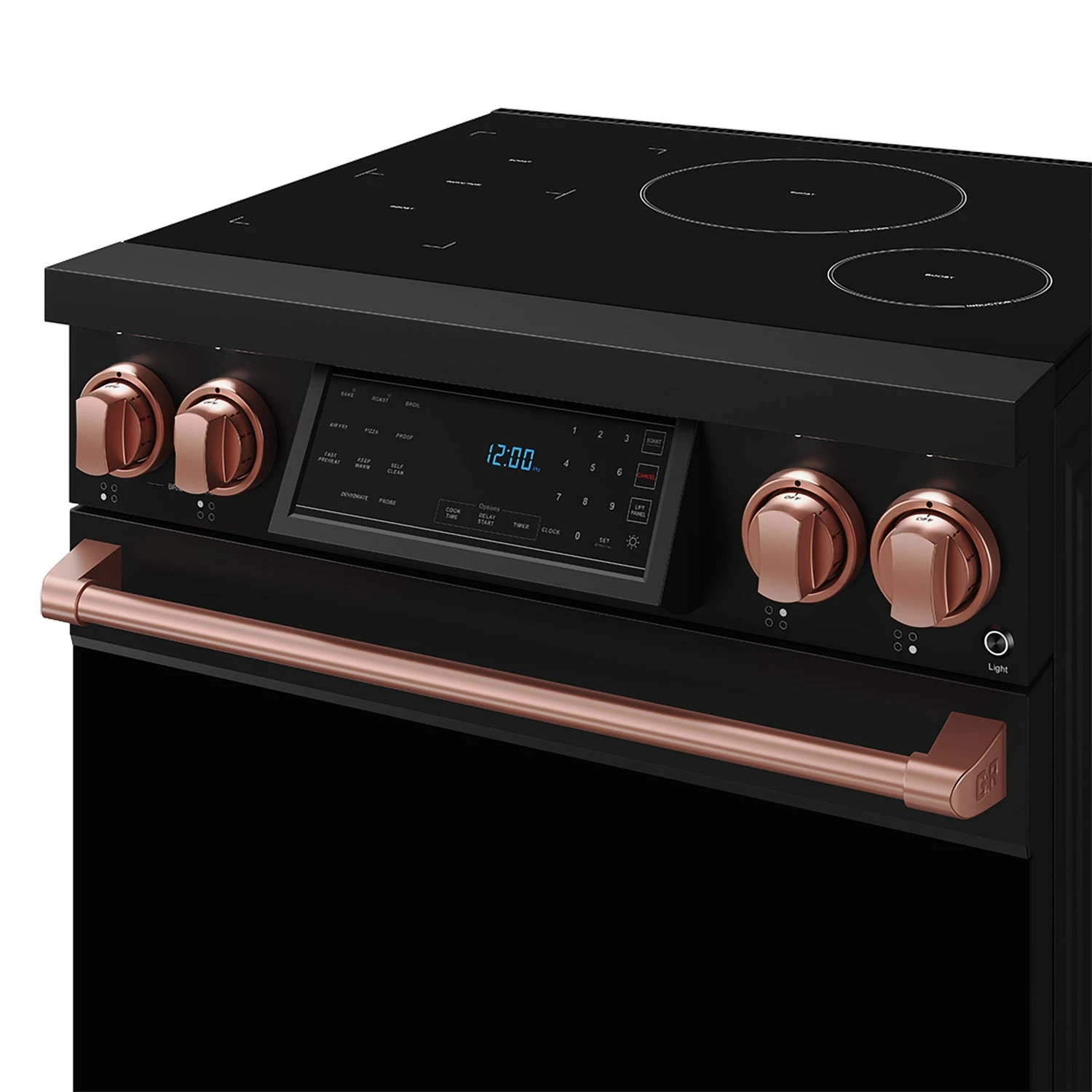 30 Inch Professional Induction Range With Tilt Panel Touch Control In Black And Rose Gold Gordon Ramsay Series RSI30BRSG