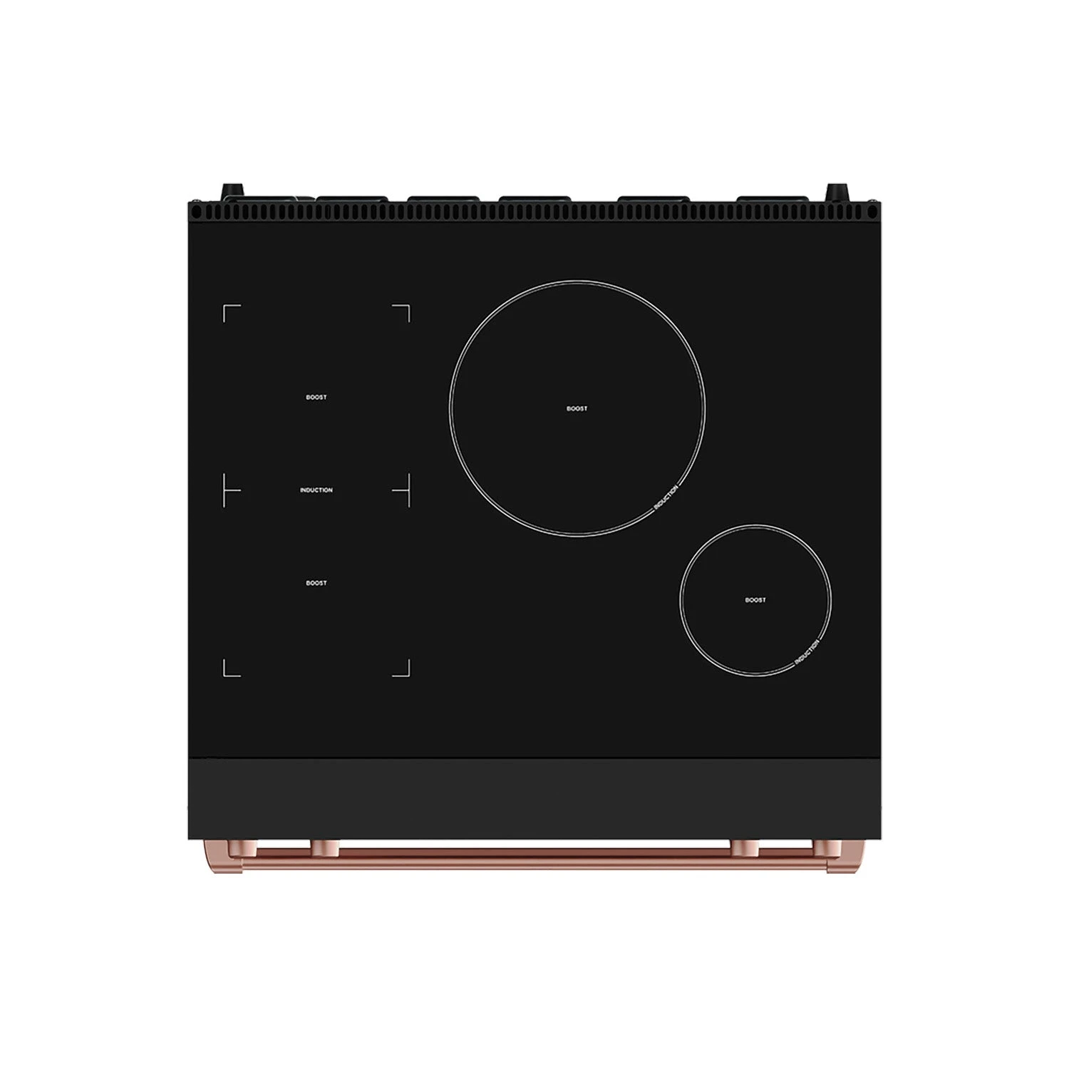 30 Inch Professional Induction Range With Tilt Panel Touch Control In Black And Rose Gold Gordon Ramsay Series RSI30BRSG