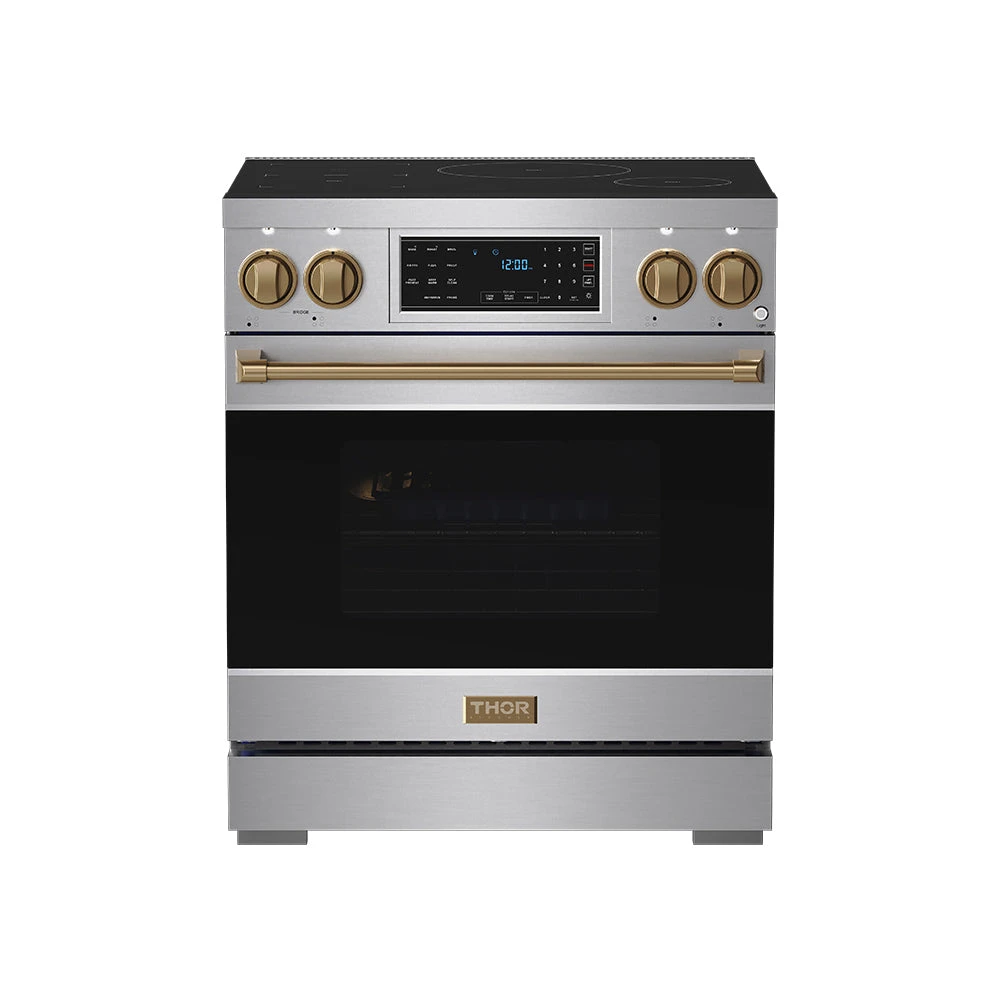 30 Inch Professional Induction Range With Tilt Panel Touch Control In Stainless Steel And Bronze Gordon Ramsay Series RSI30BRZ