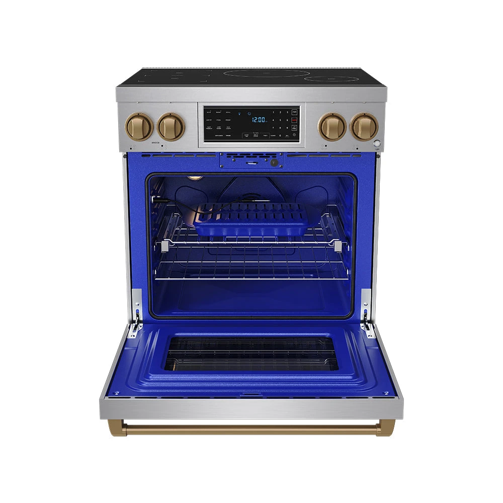 30 Inch Professional Induction Range With Tilt Panel Touch Control In Stainless Steel And Bronze Gordon Ramsay Series RSI30BRZ