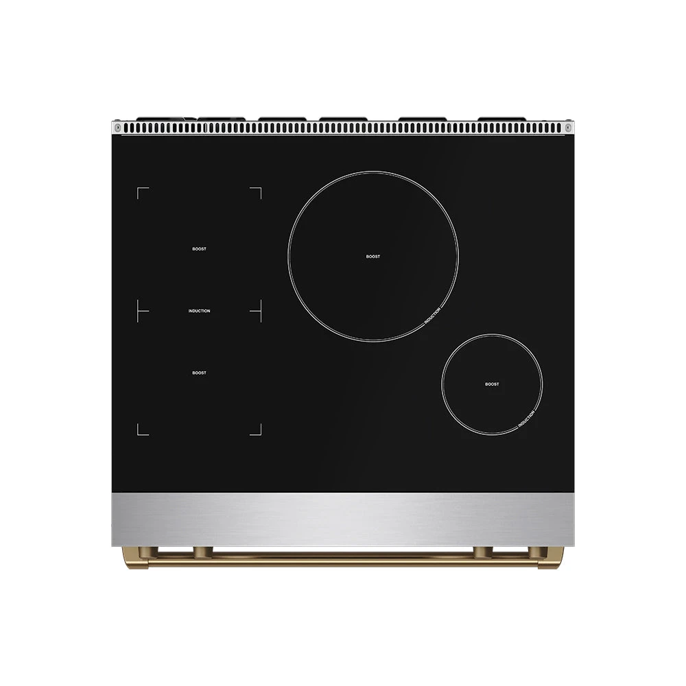 30 Inch Professional Induction Range With Tilt Panel Touch Control In Stainless Steel And Bronze Gordon Ramsay Series RSI30BRZ