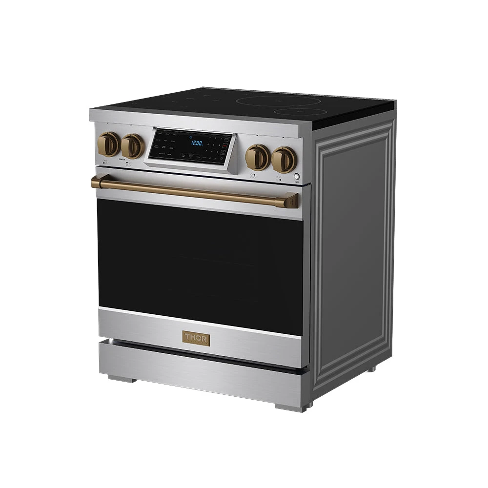 30 Inch Professional Induction Range With Tilt Panel Touch Control In Stainless Steel And Bronze Gordon Ramsay Series RSI30BRZ