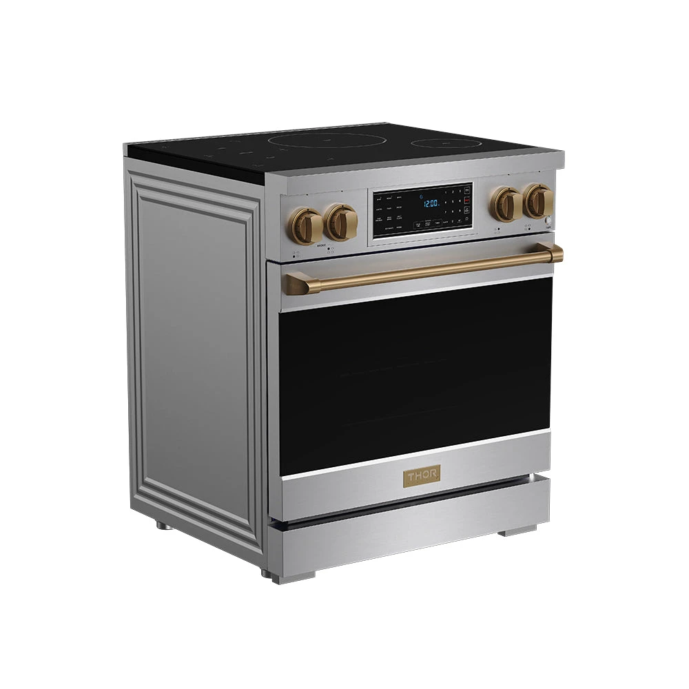 30 Inch Professional Induction Range With Tilt Panel Touch Control In Stainless Steel And Bronze Gordon Ramsay Series RSI30BRZ